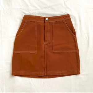 brown/burnt orange corduroy denim skirt